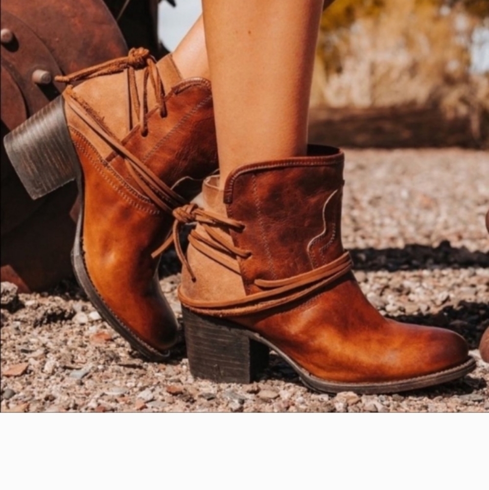 Freebird by Steven Casey Leather Ankle Boot-Cognac
